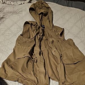 Zenana Outfitters Army Green Hooded Utility Vest